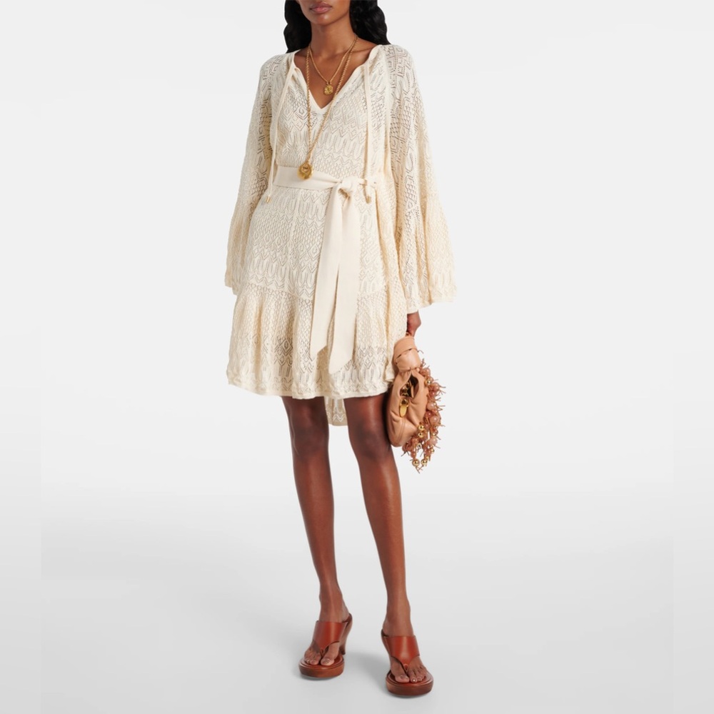 Zimmermann Coco gathered lace minidress